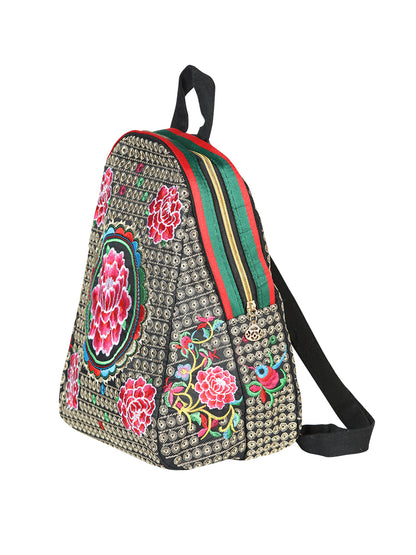 El General Embroidered Backpack- Black/Multicolor 702187