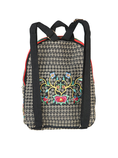 El General Embroidered Backpack- Black/Multicolor 702187