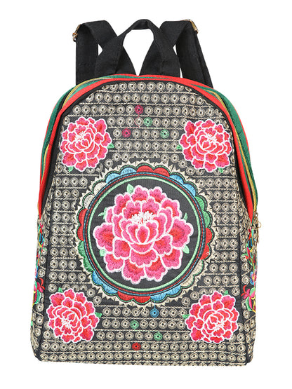 El General Embroidered Backpack- Black/Multicolor 702187