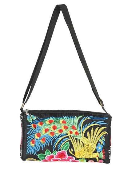 El General Embroidered Handbag- Black/Multicolor 702189
