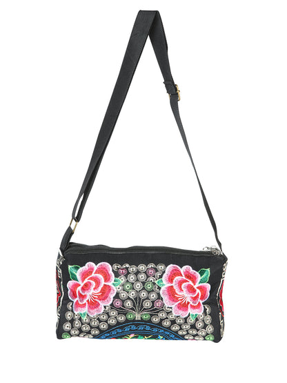 El General Embroidered Handbag- Black/Multicolor 702190