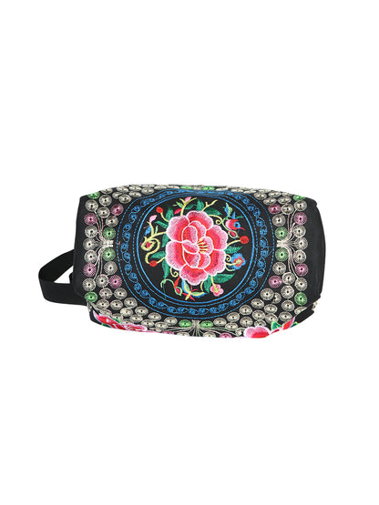 El General Embroidered Handbag- Black/Multicolor 702190