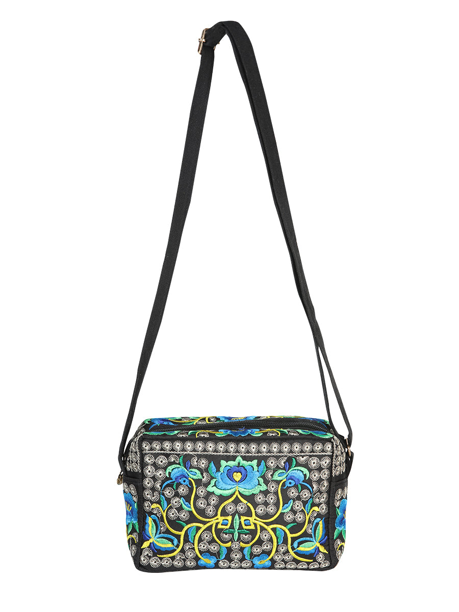 El General Embroidered Handbag- Black/Blue 702193